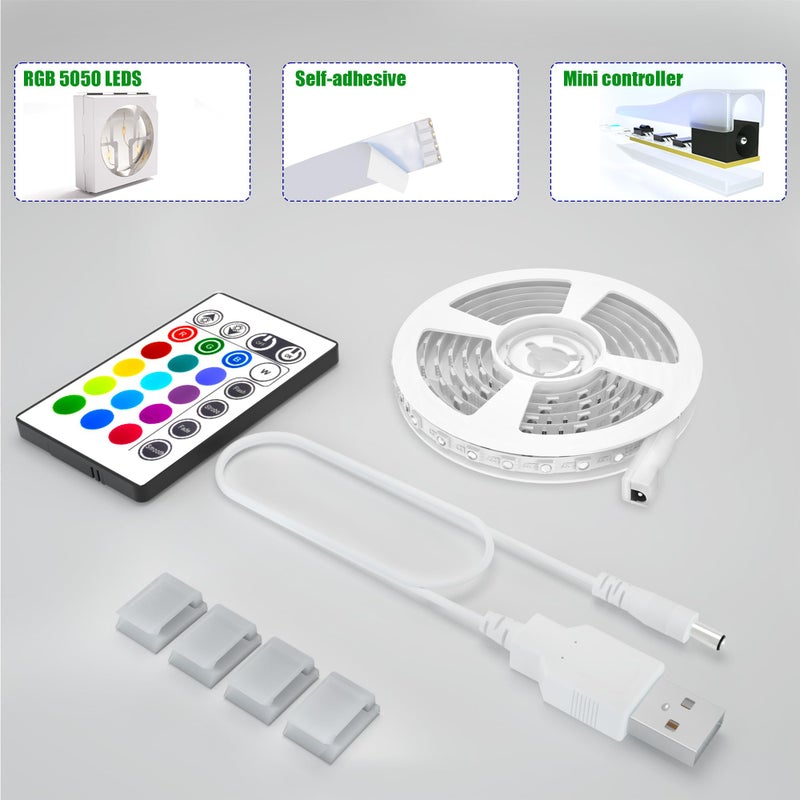 maylit Tv Led Backlight,Maylit 14.3ft Led Strip Lights for 65-75in Tv,USB Powered Tv Lights kit with Remote,RGB Bias Lighting for Room Decor - Image 2